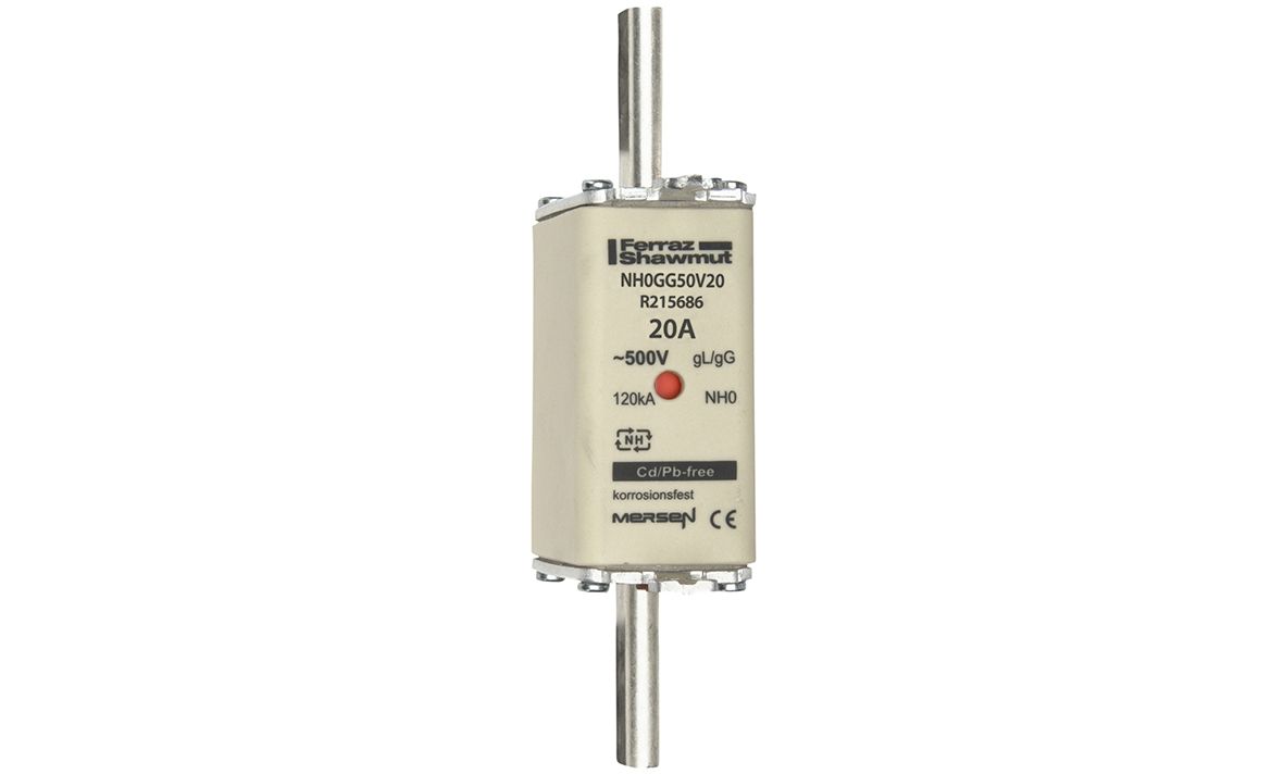 R215686 - NH fuse-link gG, 500VAC, size 0, 20A double indicator/live tags
